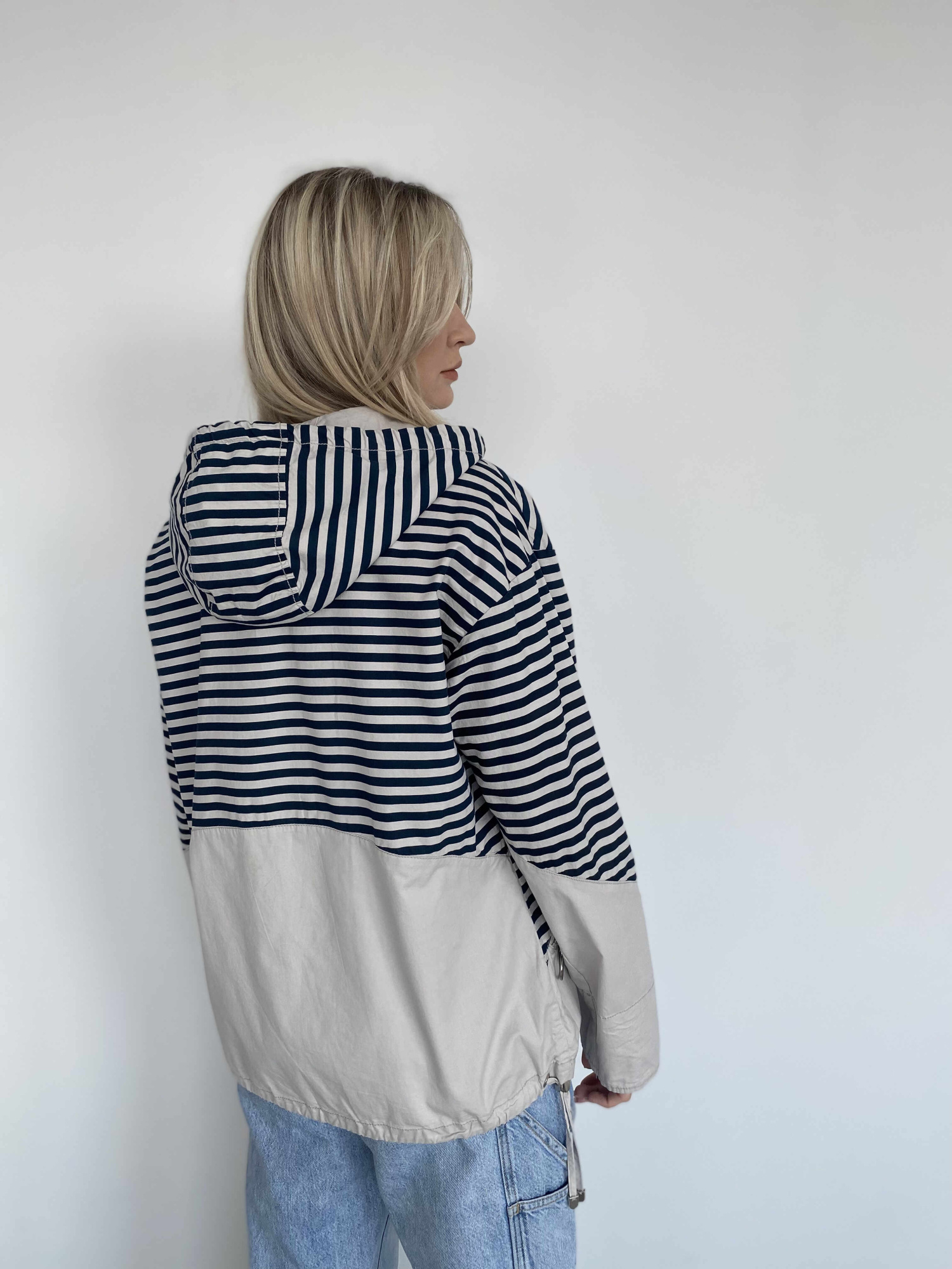 Женская ветровка из 100% дышащего хлопка на молнии, с капюшоном, серый