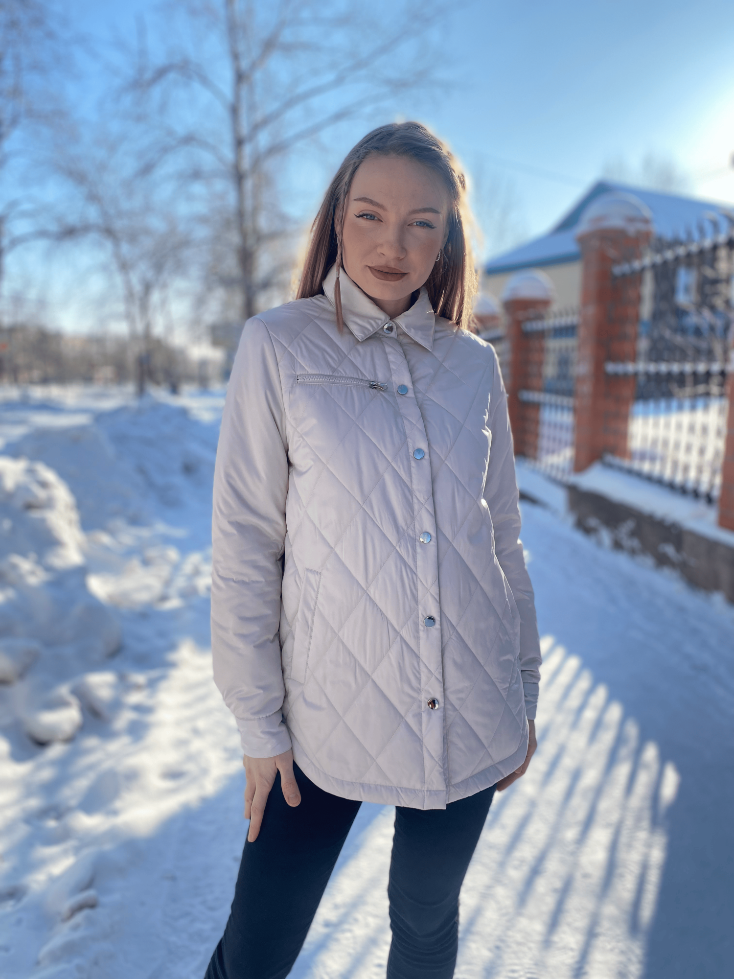 «Двойка» удлиненная стеганая куртка-рубашка и жилет