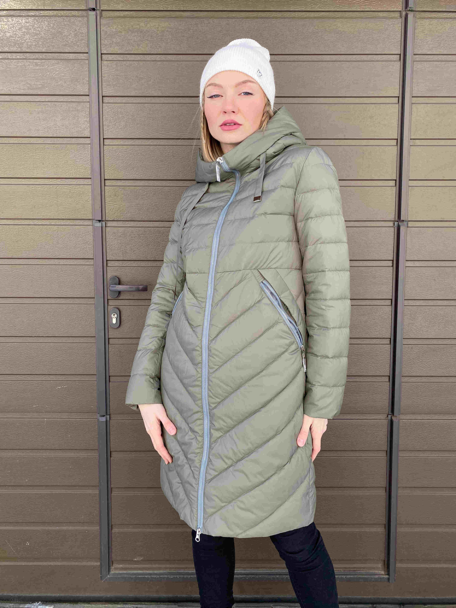 Пальто женское с капюшоном Весна-Осень