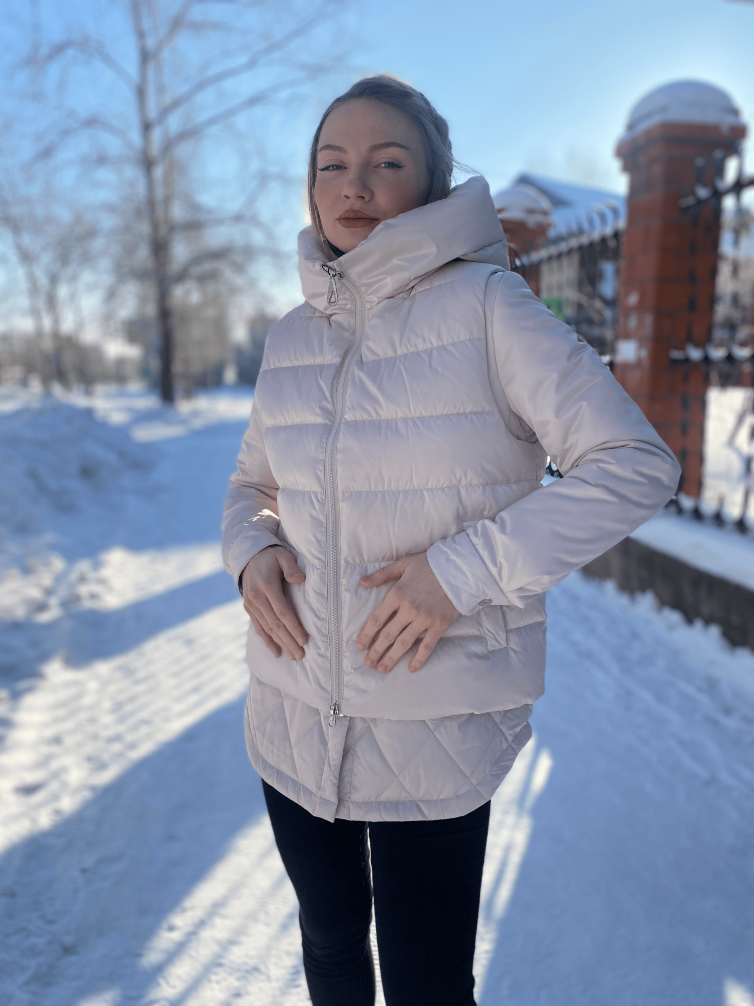 «Двойка» удлиненная стеганая куртка-рубашка и жилет